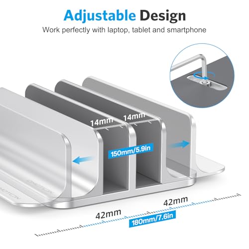 OMOTON Adjustable Vertical Laptop Stand 8541556542 Silver