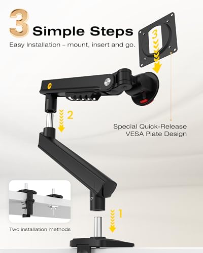 NB 32 Inch A5 Black Aluminum Tabletop Mount Articulating Monitor Arm