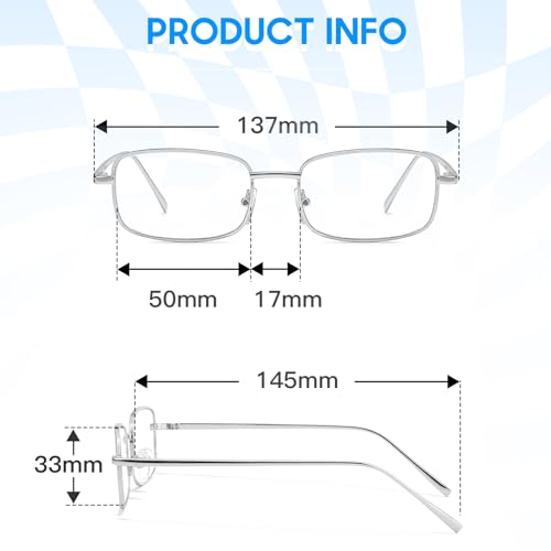 TJUTR 50mm 8733 Polycarbonate Reading Glasses A3 Clear