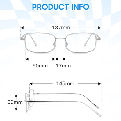 TJUTR 50mm 8733 Polycarbonate Reading Glasses A3 Clear