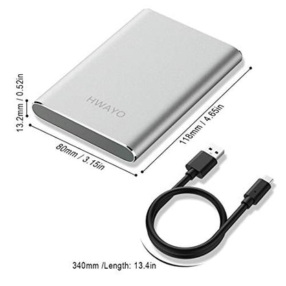 HWAYO 1TB Portable External Hard Drive HWHD3.1-4COL730 USB 3.0/3.1 Connectivity