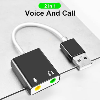 QAJOPFN USB Audio Adapter S1 Stereo 7.1 External Sound Card