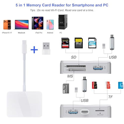 Xoqby 5 in 1 USB-C Card Reader XC5U-W