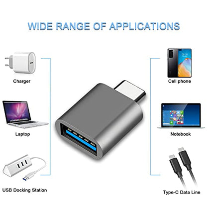 Henrety USB C to USB Adapter 1 Port 1 Amps Black Grey Silver