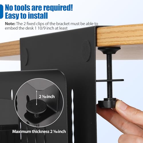 CIBOTIES Desk Side Storage 1 Count 22 Pounds Steel ABS Plastic Black