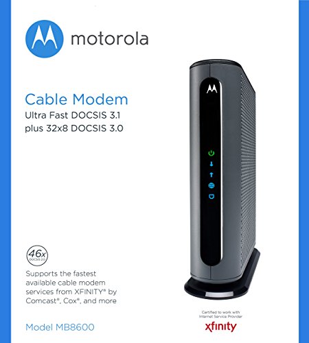 Motorola 1-Port MB8600 Cable Modem 3.8Gbps Ethernet Connectivity
