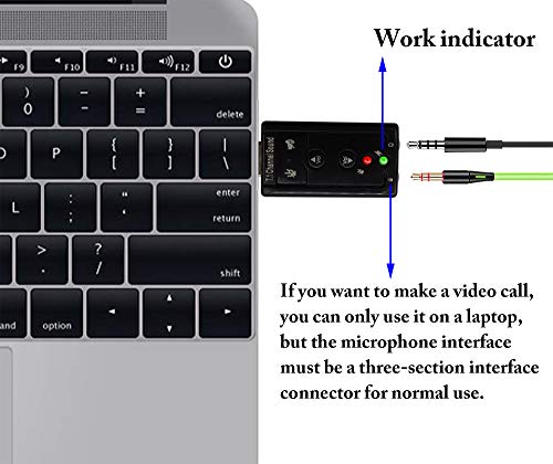zdyCGTime 2.28"L x 0.98"W x 0.55"H 682559181180 7.1-Channel Stereo Virtual External USB Audio Adapter