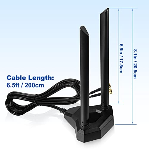 Eightwood 6.5ft Dual Band WiFi Antenna EWUA0160 2.4GHz 5GHz Omnidirectional