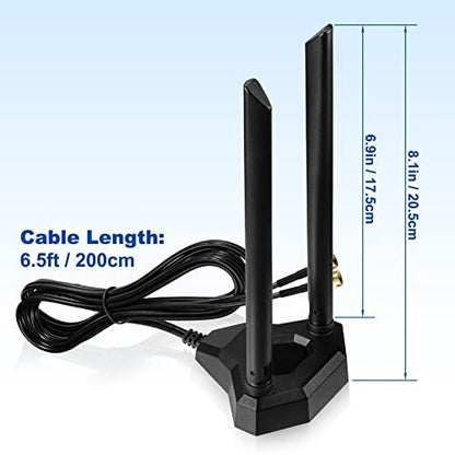Eightwood 6.5ft Dual Band WiFi Antenna EWUA0160 2.4GHz 5GHz Omnidirectional