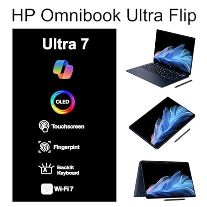 HP 14.0" Omnibook Ultra Flip Creator 2880 x 1800 Touchscreen OLED Convertible Laptop