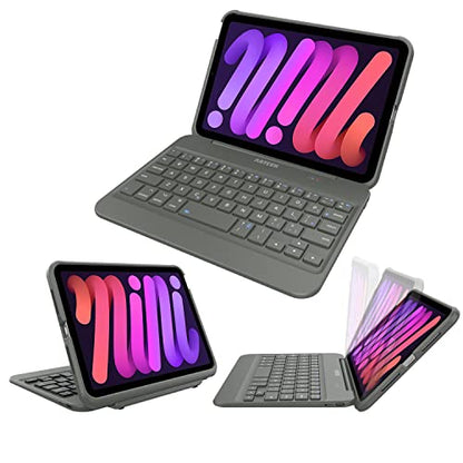 Arteck 8" x 5.9" A17 Pro iPad Mini Keyboard Case Bluetooth Rechargeable QWERTY