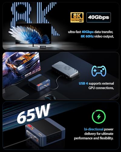 BOSGAME P3 Mini PC, Ryzen 7640HS (up to 5.0 GHz), 16GB DDR5 RAM, 512GB PCIe SSD, 4K Resolution, HDMI/DisplayPort, USB 4.0, Dual 2.5G LAN, Wi-Fi 6E