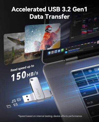 ORICO 32GB USB Flash Drive EB05 USB 3.2 Gen 1 Read Speed 150MB/s Write Speed 70MB/s Dual Connector USB-C USB-A