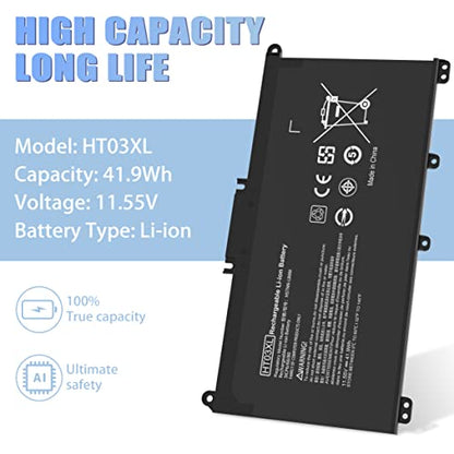 VNYUNQWE 1 Count HT03XL Laptop Battery 41.9 Wh 11.55 V Lithium Ion Black