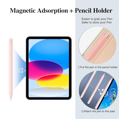 JvKzaen Stylus Pen for iPad 11/10th Generation AX10-T 0.9mm Aluminum Pink