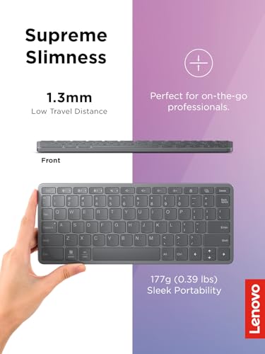 Lenovo Multi-Device Wireless Keyboard ZG38C05810 Ambidextrous Bluetooth 75 Keys QWERTY Rechargeable