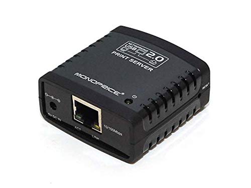 Monoprice 1-Port USB 2.0 Print Server 10Base-T/100Base-T Model 107084