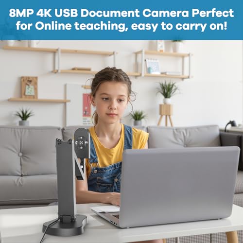 Kitchbar 8MP A3 Document Camera USB Capture System for Distance Learning and Classroom Use