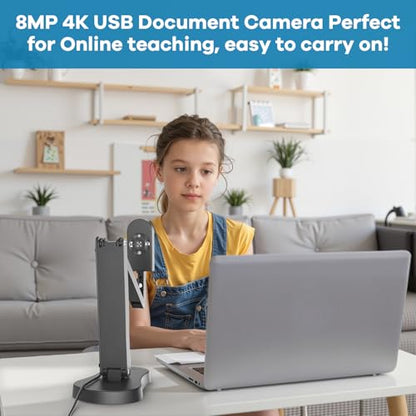 Kitchbar 8MP A3 Document Camera USB Capture System for Distance Learning and Classroom Use