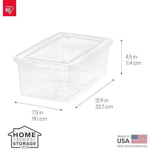 IRIS USA 20 Pack Storage Box 6 Quart Rectangular BPA-Free Plastic