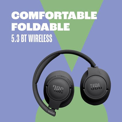 JBL Tune 720BT JBLT720BTBLKAM Wireless Over-Ear Headphones, Bluetooth 5.3, 76H Battery Life, Noise Isolation