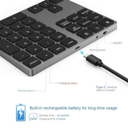Lekvey 34 Keys Bluetooth Number Pad Model JP06B