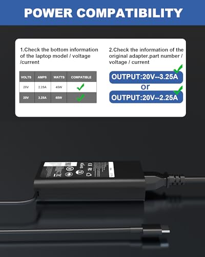 POWJDWZ 65W USB C AC Adapter SM65CL-01