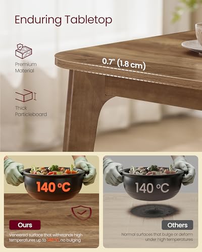 VASAGLE 33.4"D x 70.8"W x 29.5"H Extendable Dining Table UKDT090K01V1