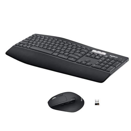 Logitech MK850 Performance Wireless Keyboard and Mouse Combo, Model 920-013269, Graphite, USB & Bluetooth, Ergonomic Design