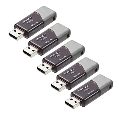PNY 128GB Turbo Attaché 3 USB 3.0 Flash Drive – Grey, Model P-FD128X5TBOP-MP, Read Speed 100MB/s