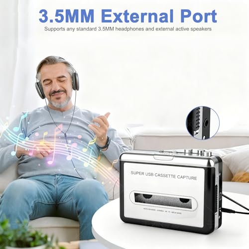 Tinxumb Portable Cassette Tape to MP3 Converter & Player KDJ-01 USB 2.0