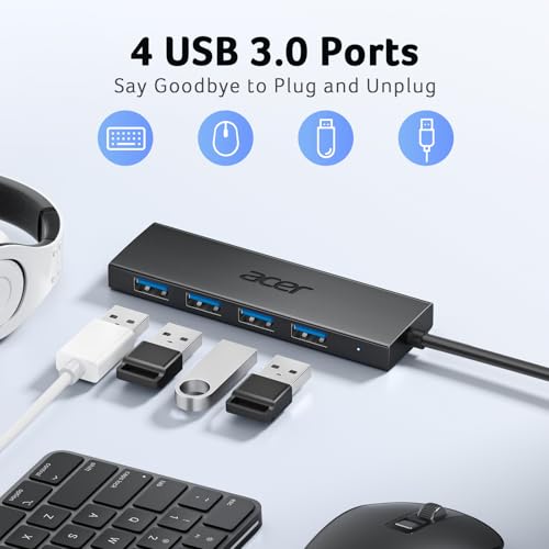 Acer 4-Port USB Hub ODK350 USB 3.0 Connector Black