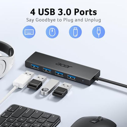 Acer 4-Port USB Hub ODK350 USB 3.0 Connector Black