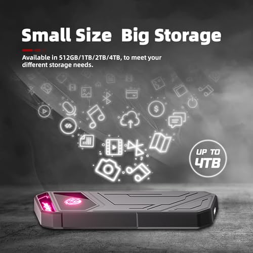 KingSpec 1TB Z5 External Solid State Drive - 2100MB/s Data Rate, USB-C, Zinc Alloy Enclosure, Compatible with Multiple Devices