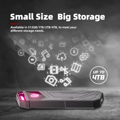 KingSpec 1TB Z5 External Solid State Drive - 2100MB/s Data Rate, USB-C, Zinc Alloy Enclosure, Compatible with Multiple Devices