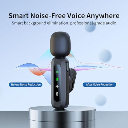 Uewpv Mini Wireless Lavalier Microphone, Model Microphone cravate sans fil, USB Connectivity, Omnidirectional, 20Hz - 20KHz Frequency Response, Battery Powered