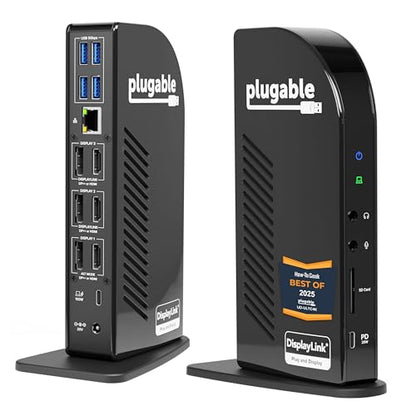 Plugable 13-Port USB-C Docking Station UD-ULTC4K | 4K Triple Monitor | 100W Power Delivery