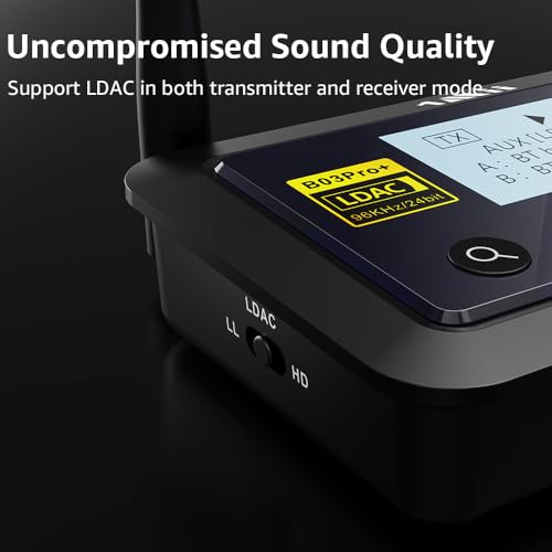 1Mii B03Pro+ Bluetooth Audio Adapter 5.3 Dual Link LDAC Optical RCA AUX 3.5mm