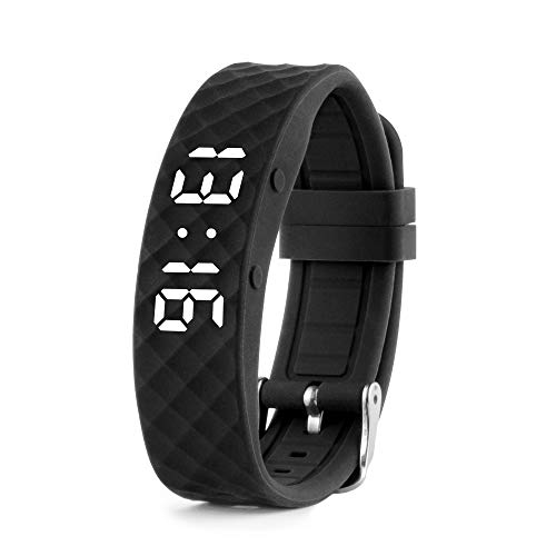 Tabtime Black Small Vibrating Watch Automatic Battery Powered Digital Alarm