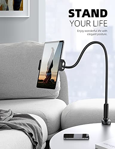 Lamicall 4.7-11 Inches LS07-AE-B Flexible Arm Tablet Mount - Adjustable Tabletop Holder - Black