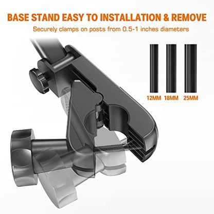 JUBOR Tablet Holder for Microphone Stand - JBST028 - Adjustable 360° Rotation - Black - Clamp Mount