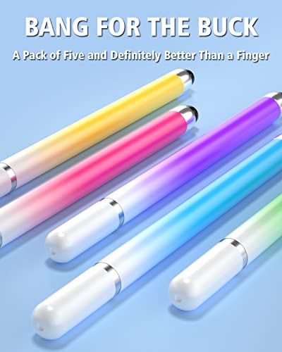 AmberVec 5 Count Stylus Pen Universal Capacitive Touch Screen Styluses