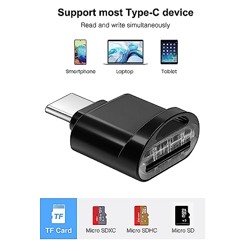 Leizhan MiniReader-BK USB Type C Card Reader, 5000 Mbps, MicroSD Compatibility
