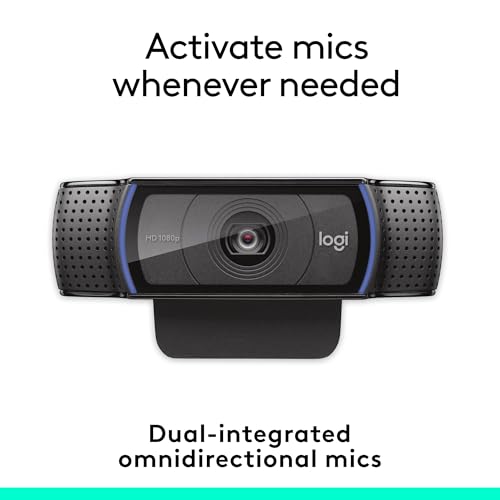 Logitech 2.8" x 3.7" x 1.7" C920e Webcam 1080p USB HD FHD