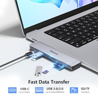 Melelink 8 Port USB C Docking Station Dual HDMI 4K 40Gbps