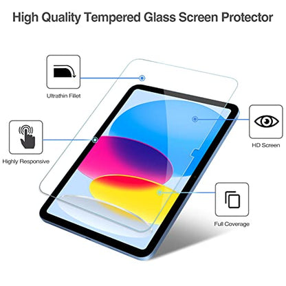 ProCase 2 Count Tempered Glass Screen Protector for iPad A16 11 Inch/10th Generation