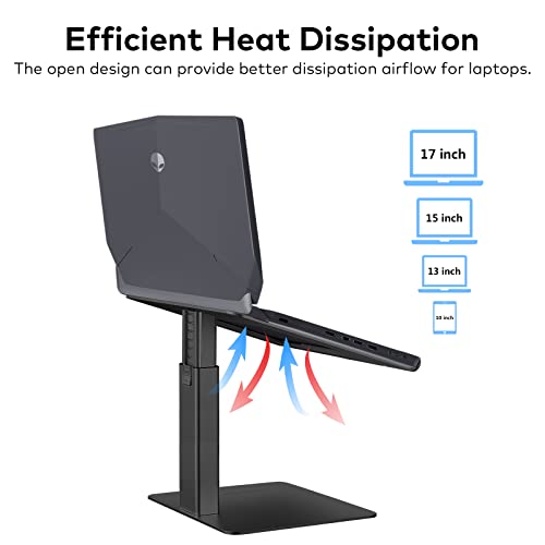 VECOFO Adjustable Laptop Stand for Desk, Aluminum Ergonomic Design, 10-17 Inch Compatibility, Height Adjustability 8.9-14.5 Inches
