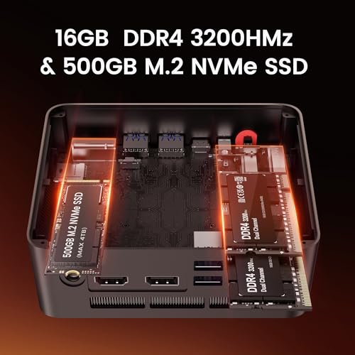 Beelink Mini PC SEI 5500U 4K AMD Ryzen 5 2.1-4.0GHz 16GB DDR4 500GB SSD Mini Computer