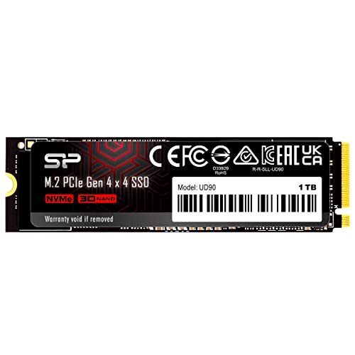 Silicon Power 1TB UD90 NVMe 4.0 Gen4 PCIe M.2 SSD Read/Write Speed 5000/4800 MB/s (SP01KGBP44UD9005)