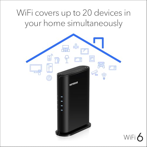 NETGEAR AX1800 WiFi 6 Router (R6700AX) – Dual-Band, 4-Stream, Wireless Connectivity, 1.8 Gbps, Coverage up to 1500 sq. ft.